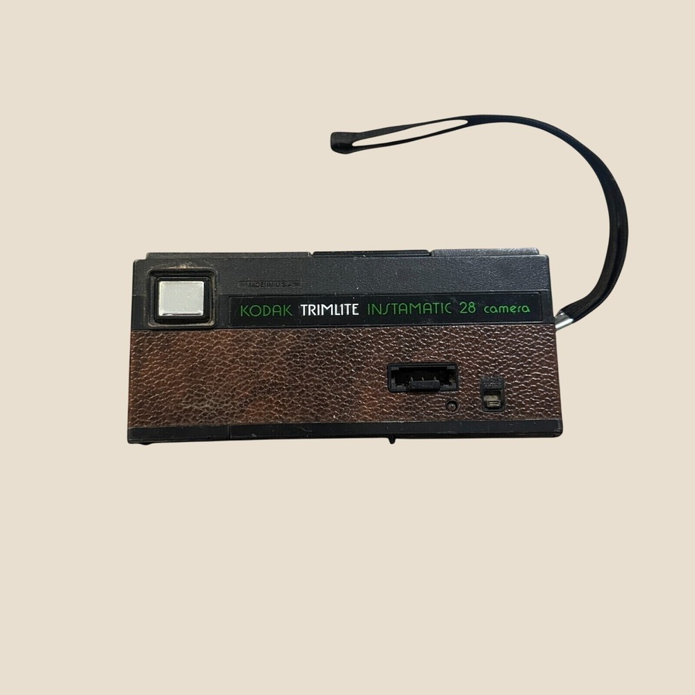 Vintage Kodak Trimlite Instamatic 28 110 Film Camera Brown Black‎ Untested